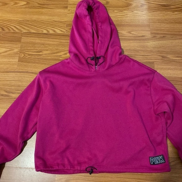 PINK Hoodie Crop Top size large (FU) - Picture 5 of 12